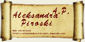 Aleksandra Piroški vizit kartica